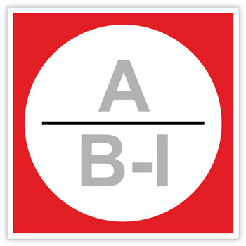 Знак «Категория помещения, класс зоны помещения», B05.3 (светоотражающая пленка, 150х150 мм)